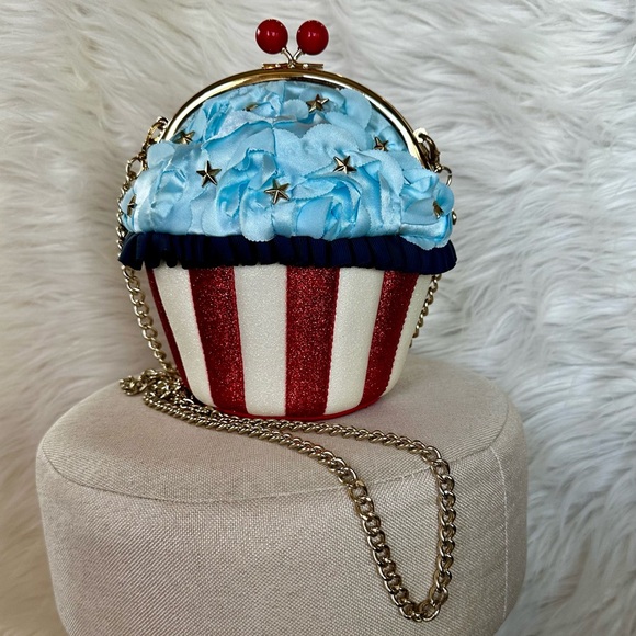 Betsey Johnson Red, White, and Blue Cupcake Bag - Picture 1 of 8